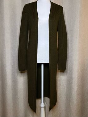 Forever 21 Olive Open-Front Longline Cardigan